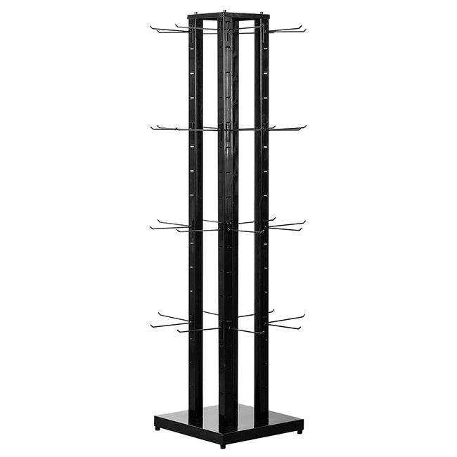 Supermarket Store Beanie Cap 4 Sided Metal Floor Hooks Display Rack For Promotion